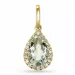 grön ametist diamantberlocker i 9 carat guld 1,55 ct 0,10 ct