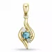 elegant abstrakt topas diamantberlocker i 9 carat guld 0,05 ct 0,15 ct