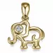 Elegant elefant diamant hängen i 9 carat guld 0,01 ct ct