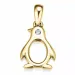 pingvin diamantberlocker i 9 carat guld 0,01 ct