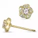 Blommor morganit diamantörhängen i 9 karat guld med diamanter och morganit 