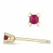 2 x 0,07 ct rubin solitäreörhängestift i 9 karat guld med rubin