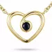 Hjärta safir halskedja med berlocker i 9 karat guld