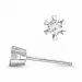 2 x 0,13 ct kampajn -  briljant solitäreörhängestift i 14 karat vitguld med diamant 