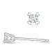 2 x 0,03 ct diamant solitäreörhängestift i 14 karat vitguld med diamant
