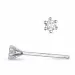 2 x 0,05 ct diamant solitäreörhängestift i 14 karat vitguld med diamant