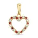 hjärta rubin diamantberlocker i 14 carat guld 0,08 ct 0,09 ct