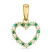 hjärta smaragd diamantberlocker i 14 carat guld 0,08 ct 0,08 ct