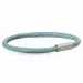 Rund grön magnetarmband i läder med stål lås  x 4 mm