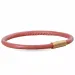 Rund rosa magnetarmband i läder med förgyllt stål lås x 4 mm