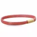 Platt rosa magnetarmband i läder med förgyllt stål lås x 6 mm