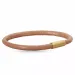 Rund brun magnetarmband i läder med förgyllt stål lås x 4 mm