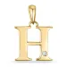 bokstav h diamant hängen i 9 carat guld 0,01 ct