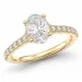 oval lab grown diamant ring i 14  karat guld 1,0 ct 0,26 ct