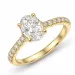 oval lab grown diamant ring i 14  karat guld 1,0 ct 0,26 ct