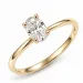 oval lab grown diamant solitärring i 14  karat guld 1,0 ct