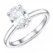 oval lab grown diamant solitärring i 14  karat vitguld 1,0 ct