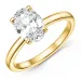 oval lab grown diamant solitärring i 14  karat guld 2,0 ct