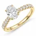 oval lab grown diamant ring i 14  karat guld 1,0 ct 0,34 ct