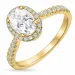 oval lab grown diamant ring i 14  karat guld 1,0 ct 0,33 ct