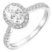 oval lab grown diamant ring i 14  karat vitguld 1,0 ct 0,33 ct