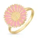 14 mm prästkrage rosa ring i förgyllt silver - Marie