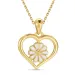 hjärta prästkrage halskedja med berlocker i förgyllt silver - Maggie