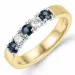 safir alliancring i 14  karat guld- och vitguld 0,2 ct 0,4 ct