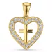 hjärta kors hängen i 9 karat guld med rhodium