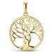 rund livets träd hängen i 8 karat guld