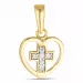 hjärta kors hängen i 8 karat guld med rhodium