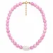 pink jadesten halsband i förgyllt stål - AURA