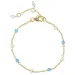 blå calcedonit armband i förgyllt silver - Loom Stones