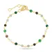 grön armband i förgyllt silver - Loom Stones