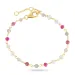 rosa armband i förgyllt silver - Loom Stones