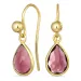 droppe rosa kristal öronkrokar i förgyllt silver