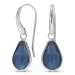 droppe mörkblå mörkblå kristal örhängen i försilvrad mässing