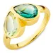 grön kristal ring i förgylld mässing - Loom Stones
