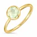ljusgrön kristal ring i förgylld mässing - Loom Stones