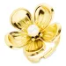 vattentät blommor justerbar ring i förgyllt stål - OCEANA
