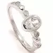oval zirkon ring i rhodinerat silver