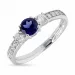 Ringar: blå zirkon ring i rhodinerat silver