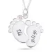 fötter Namnhalsband med hänge i silver med 1 facettslipade rosa zirkon - My Letter