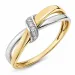 diamant ring i 14  karat guld- och vitguld 0,03 ct