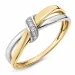 lab grown diamant ring i 9 karat guld- och vitguld 0,03 ct