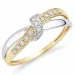 lab grown diamant ring i 9 karat guld- och vitguld 0,10 ct