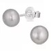 6-6,5 mm runda grå pärlörhängestift i silver