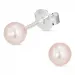 5-5,5 mm runda rosa pärlörhängestift i silver