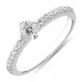 Smal vit zirkon ring i silver