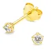 3 mm zirkon solitäreörhängestift i förgyllt silver